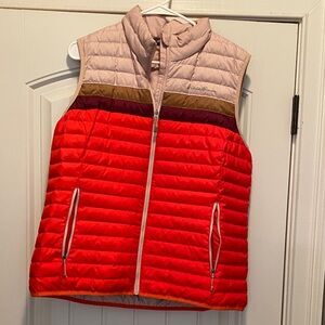 Eddie Bauer Colorblock Quilted Packable Vest - Red, Pink, Brown, Burgundy